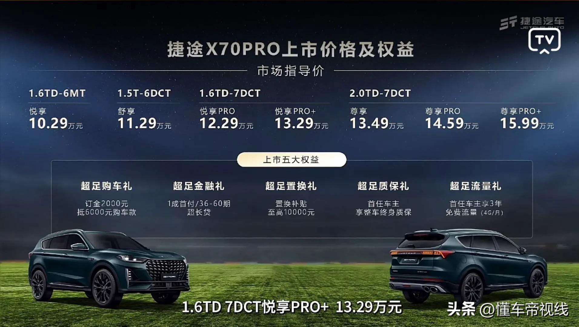 新车｜售价10.29万起，捷途X70 PRO正式上市，三种动力/提供七座